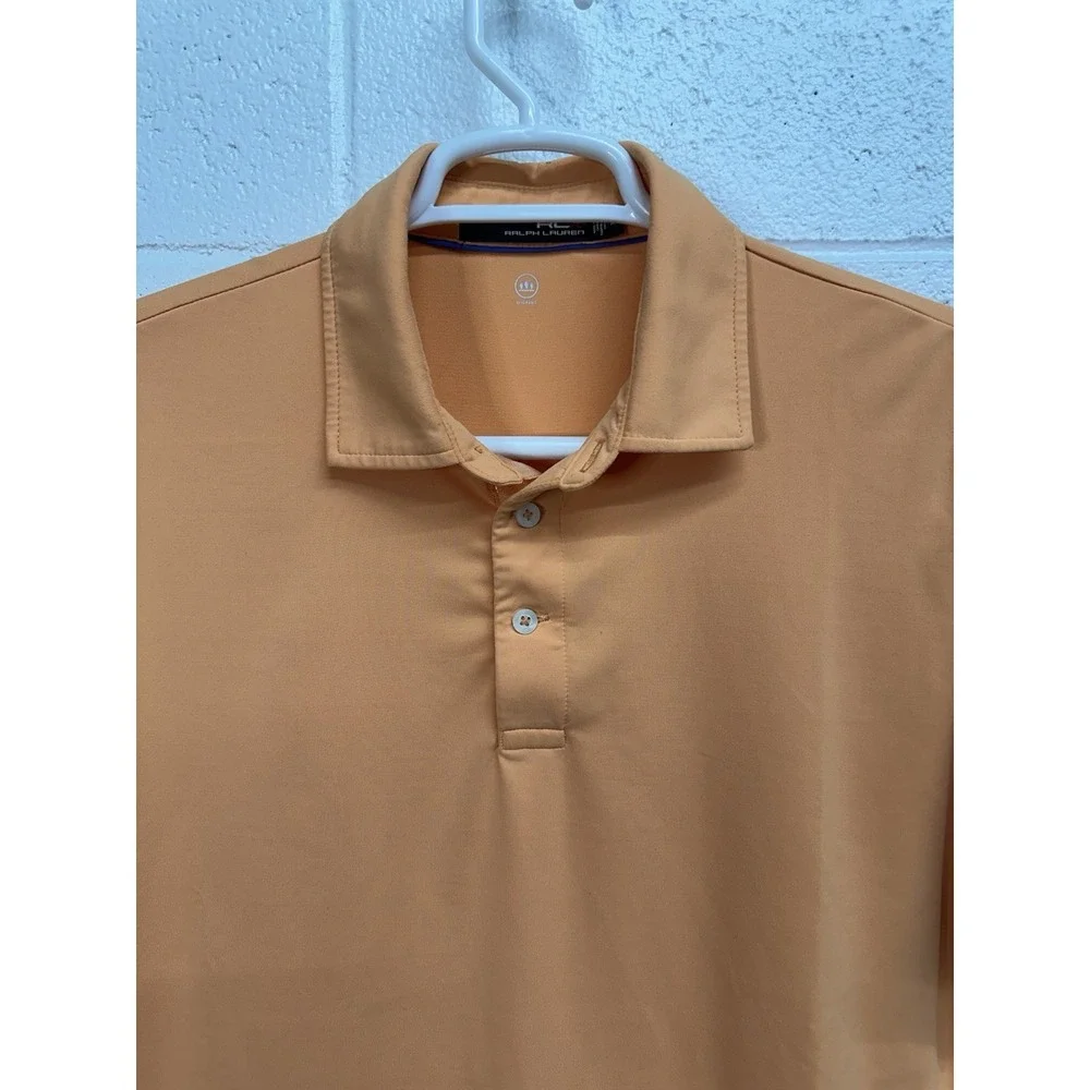 Ralph Lauren RLX Polo Shirt Orange Wicking Golf / Mens Medium